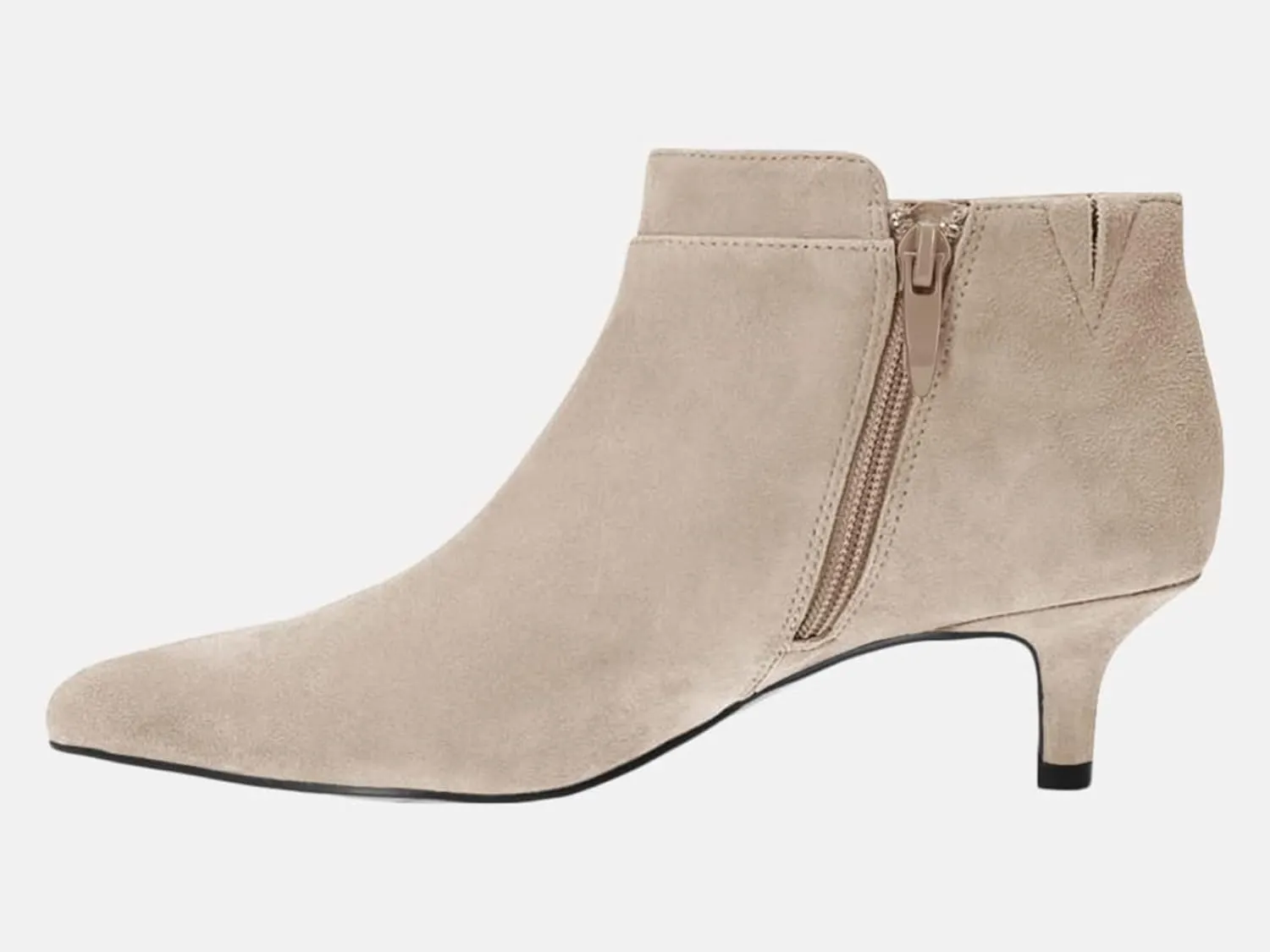 Juliet Holy Womens Pointed Toe Ankle Boots Kitten Heels Faux Suede Booties Side Zipper Dress Shoes