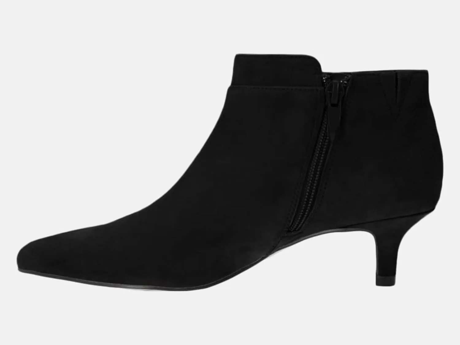 Juliet Holy Womens Pointed Toe Ankle Boots Kitten Heels Faux Suede Booties Side Zipper Dress Shoes