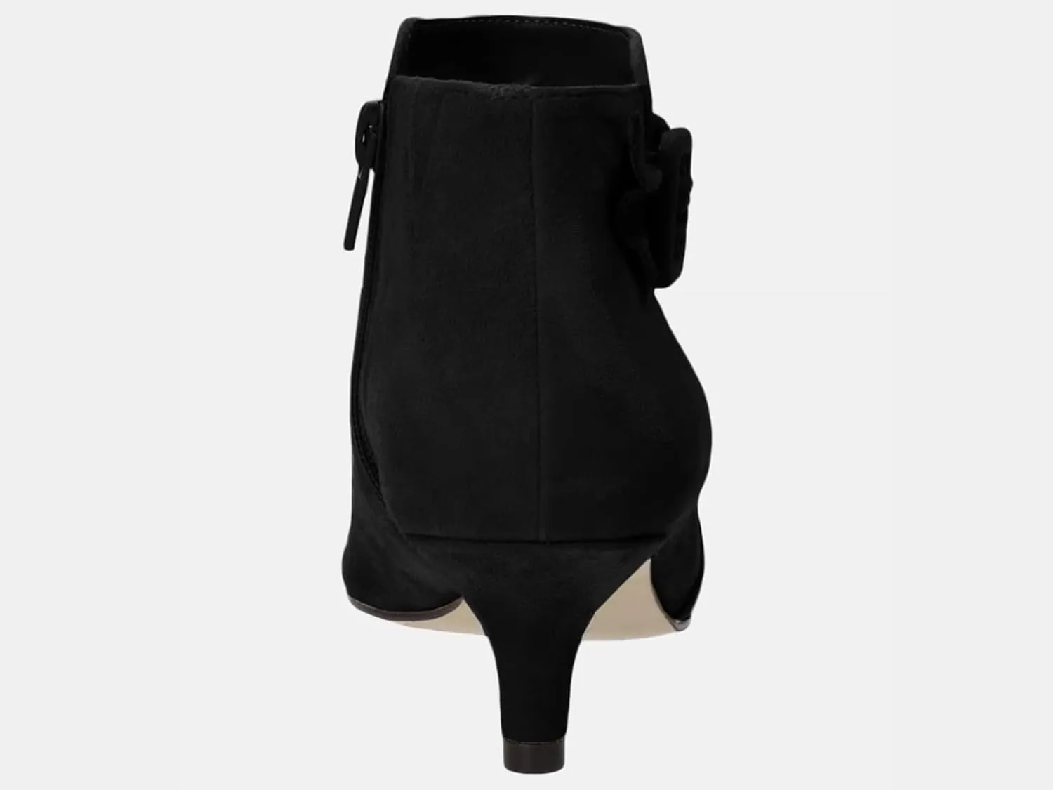 Juliet Holy Womens Pointed Toe Ankle Boots Kitten Heels Faux Suede Booties Side Zipper Dress Shoes