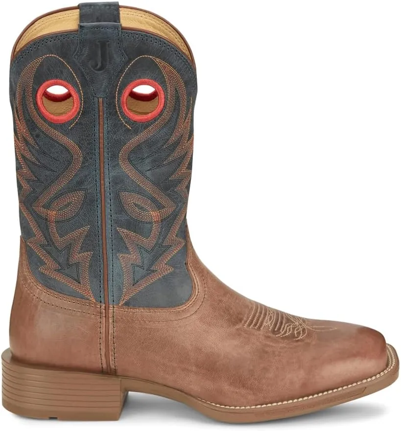 Justin Pickett 11" Western Men's Boots - Durable Leather Cowboy Footwear, Classic Style for Rodeo & Ranch, Comfortable Fit