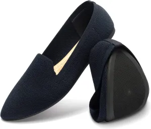 katliu Women's Flats Knit Comfort Pointed Toe Ballet Flats Shoes Casual Slip On Shoes