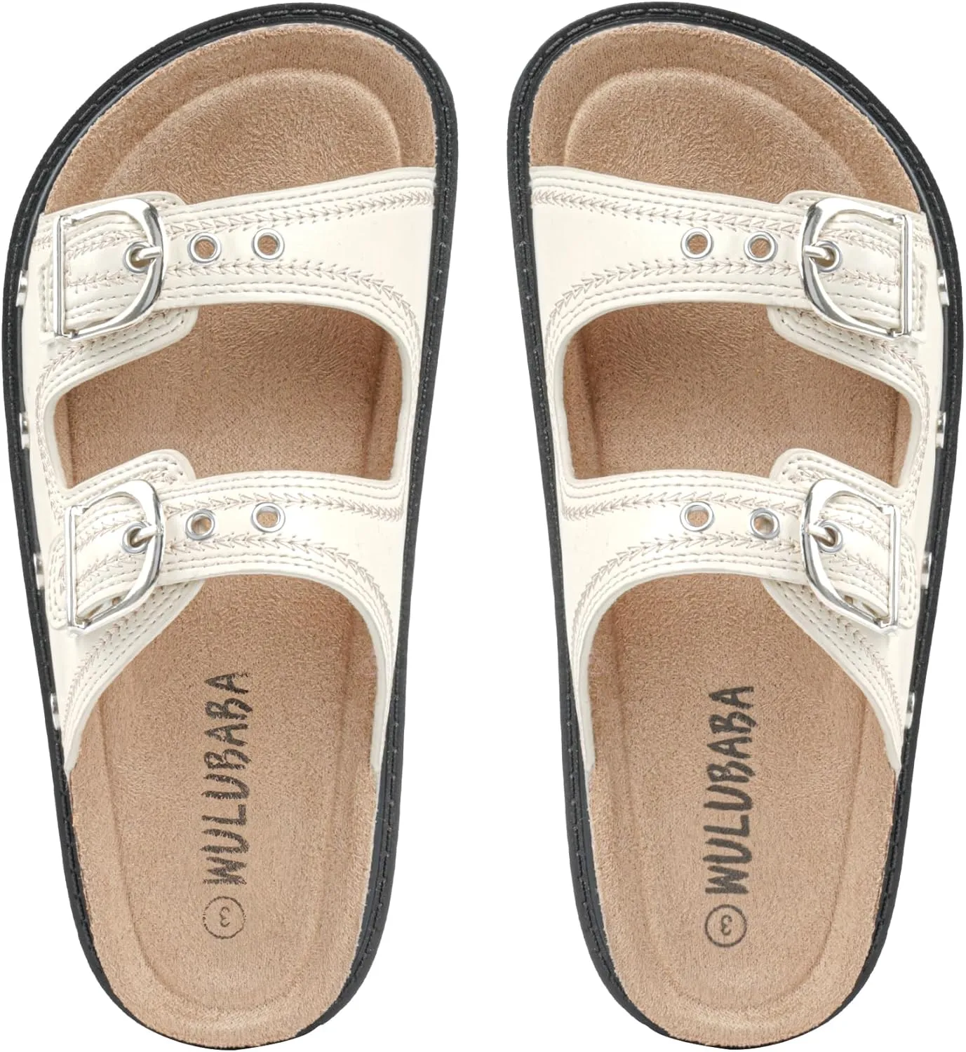 Kids Sandals Girls Boys Summer Slides Non-slip Cork Platform Sandals with Arch Support Adjustable Straps for Indoor & Outdoor