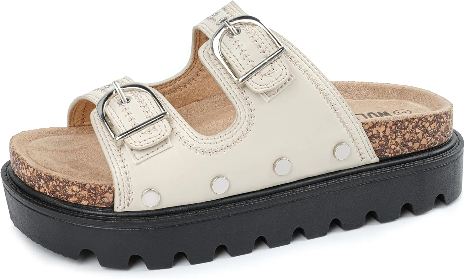 Kids Sandals Girls Boys Summer Slides Non-slip Cork Platform Sandals with Arch Support Adjustable Straps for Indoor & Outdoor