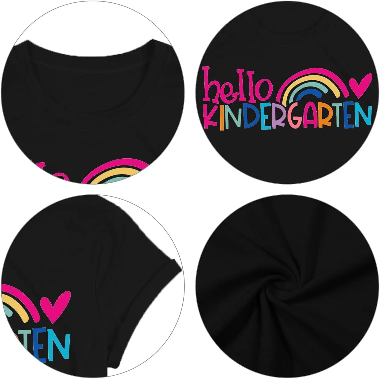 Kindergarten Teacher Shirts for Women Rainbow Kindergarten Teacher T-Shirt Hello Kindergarten Tee Tops