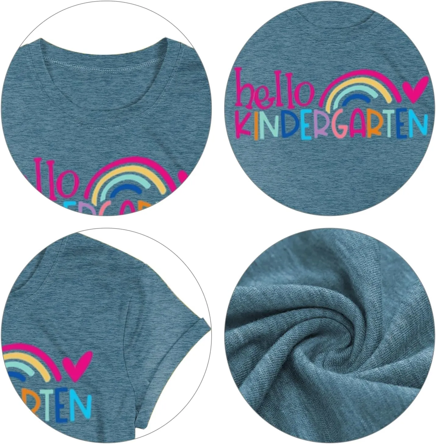 Kindergarten Teacher Shirts for Women Rainbow Kindergarten Teacher T-Shirt Hello Kindergarten Tee Tops