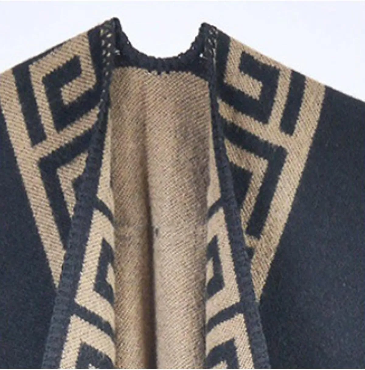 KirGiabo Women's Plaid Sweater Poncho Cape Coat Open Front Blanket Shawls and Wraps