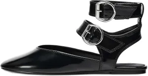 Kluolandi Double Buckle Ballet Flats Shoes for Women Ankle Strap Flat Slingback Ballerina Shoes