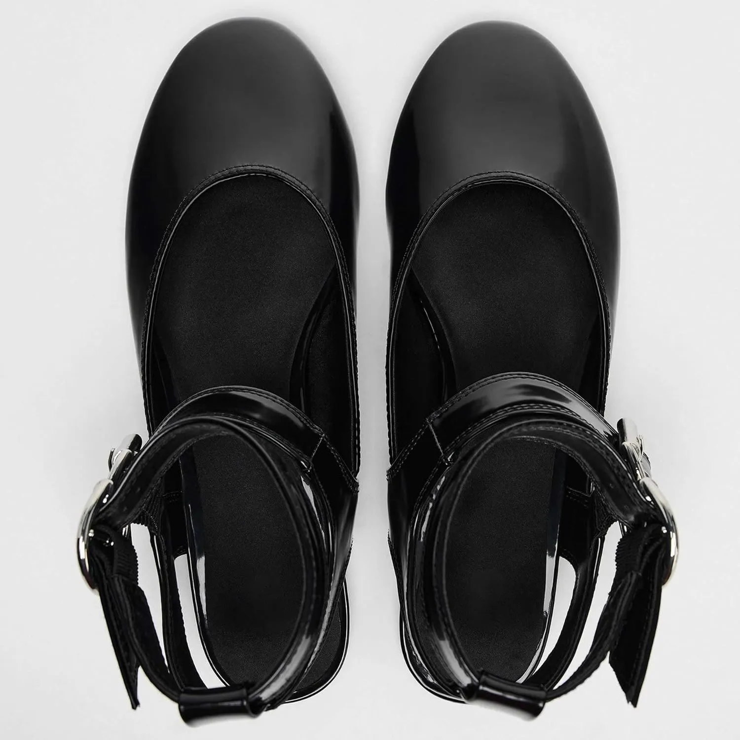 Kluolandi Double Buckle Ballet Flats Shoes for Women Ankle Strap Flat Slingback Ballerina Shoes