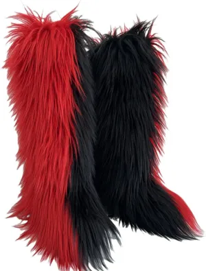 Knee-High Snow Boots, Round Toe Flat Bottom Low Heel Slip-On Boots Short Plush Lining Raw Edge Warm High Boots Daily Solid Color Tassel Casual Boots