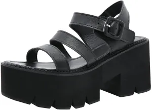 KOKOMOMO Womens Goth Buckle Platform Sandals High Chunky Heels Gladiator Roman Strappy Sandals