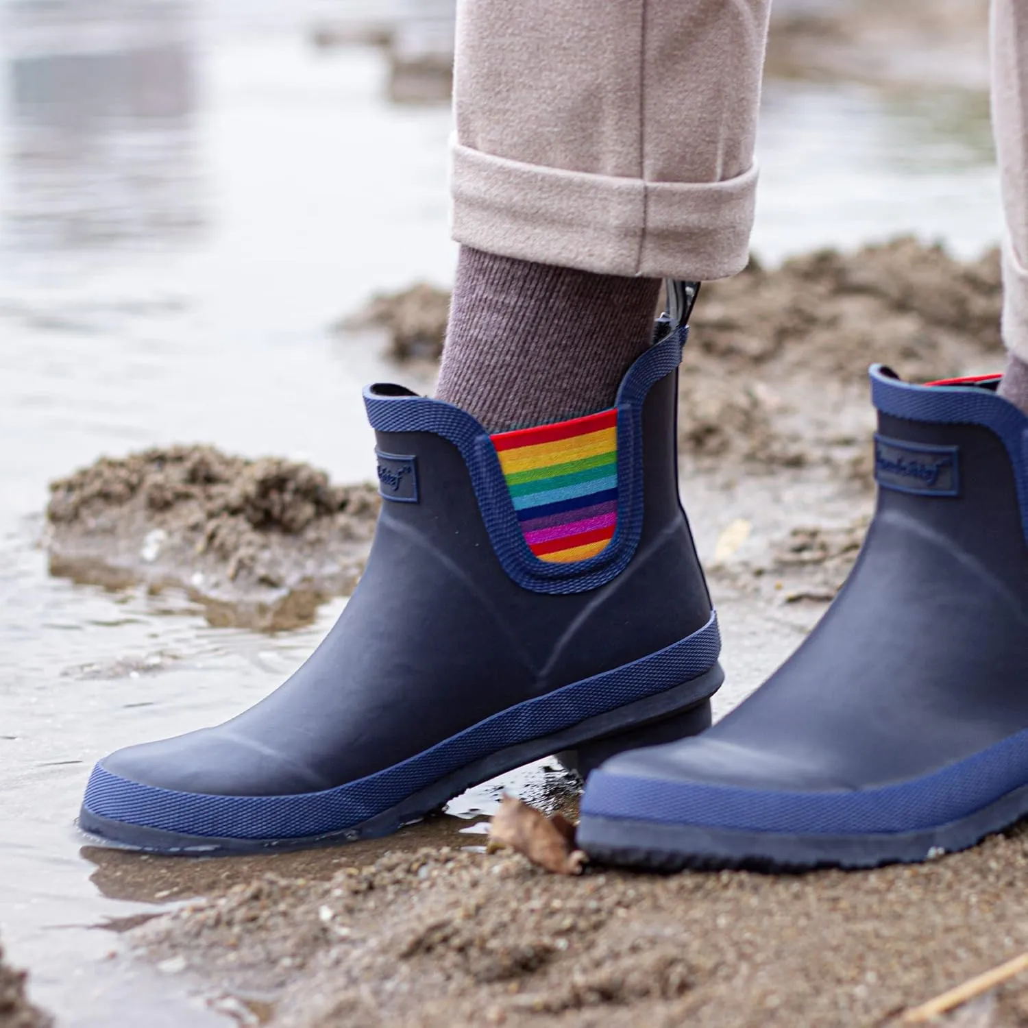 landchief Rain Boots for Women, Waterproof Ladies Tall Knee High Rubber boots,Comfort Garden Boots Anti-Slip Mid Heel Women Rain Shoes Outdoor