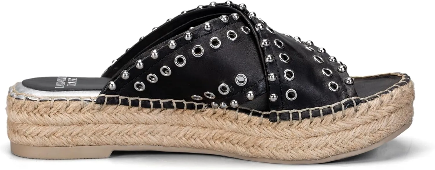 landing craft Womens Platform Slides Bohemia Sandals Slip on Open Toe Espadrille Wedges Vintage Sandals for Women
