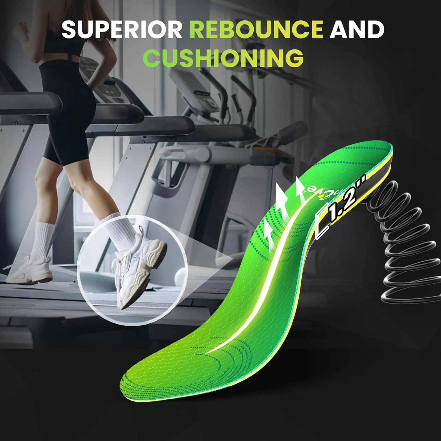 Lightweight Running Sport Insoles for Men Women - Welnove Shock Absorption & Cushioning Shoe Insert for Active Lifestyle,Planter Facetious Inserts,Heel Spur Relief,2XL:Men's 10.5-11.5,Women's 12.5-13