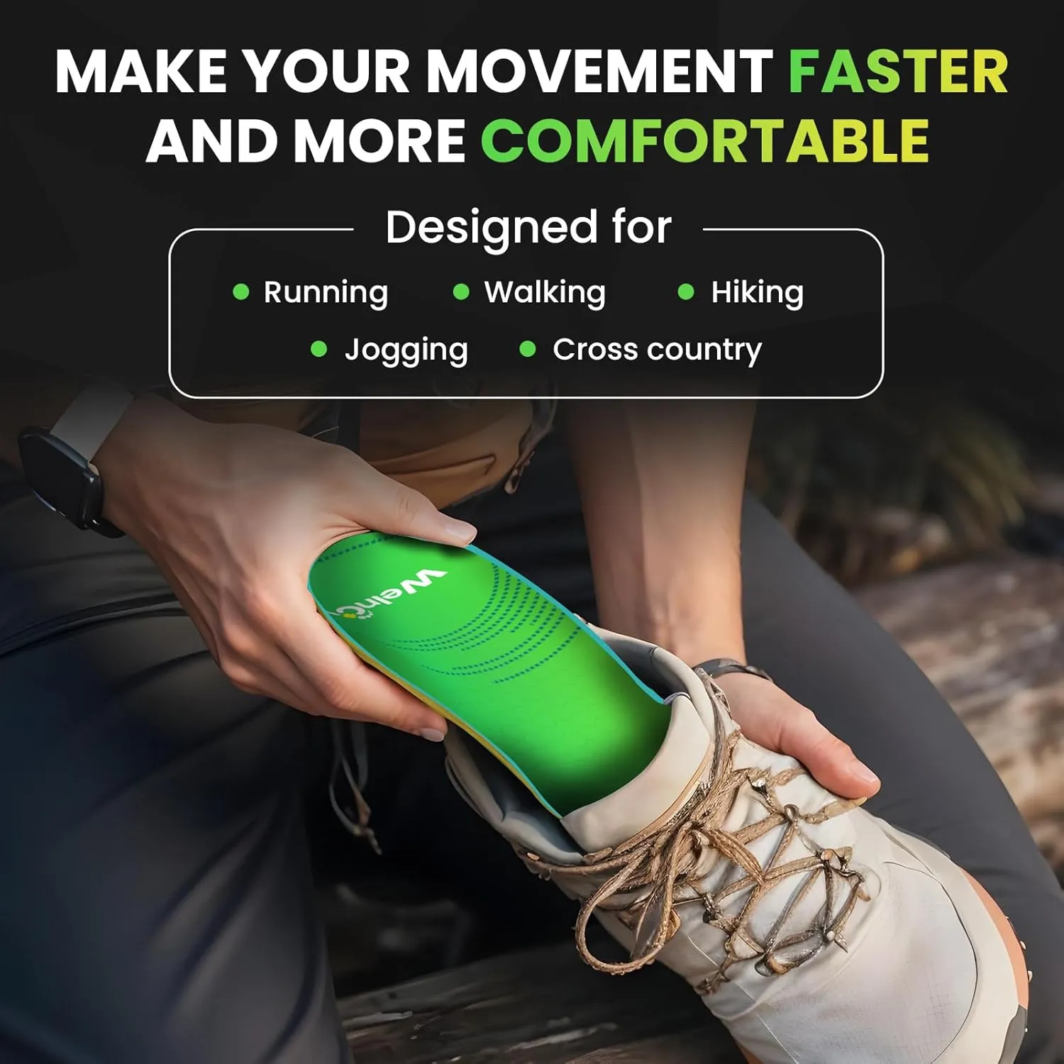 Lightweight Running Sport Insoles for Men Women - Welnove Shock Absorption & Cushioning Shoe Insert for Active Lifestyle,Planter Facetious Inserts,Heel Spur Relief,2XL:Men's 10.5-11.5,Women's 12.5-13
