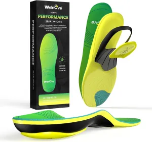 Lightweight Running Sport Insoles for Men Women - Welnove Shock Absorption & Cushioning Shoe Insert for Active Lifestyle,Planter Facetious Inserts,Heel Spur Relief,2XL:Men's 10.5-11.5,Women's 12.5-13