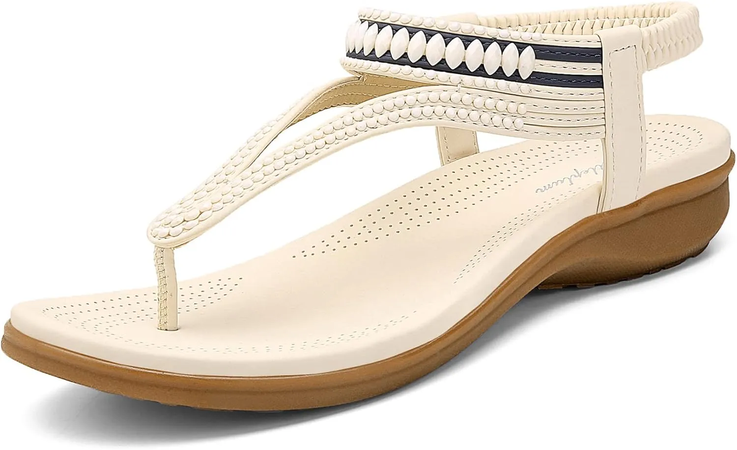 Littleplum Womens Sandals Comfort Arch Support Sandals Summer Walking Shoes Casual Ankle Elastic Flip Flops Shoes