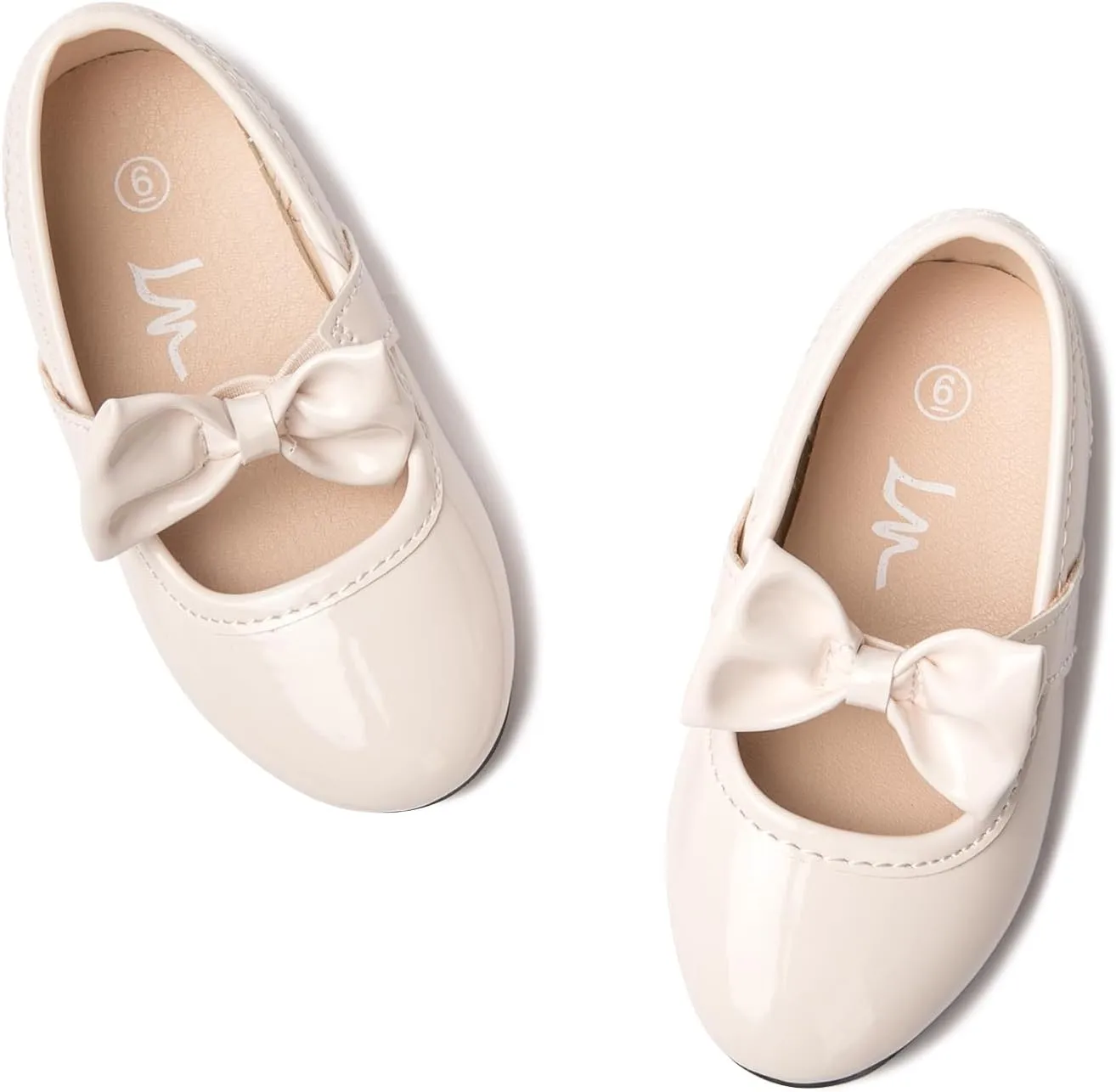 LM Toddler/Little Girls Mary Jane Dress Shoes Bow Ballet Flats for Wedding, Party, School