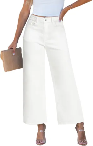 luvamia Wide Leg Jeans for Women High Waisted Relaxed Fit Trendy Stretchy Denim Pants Ankle Trouser Jeans with Pockets