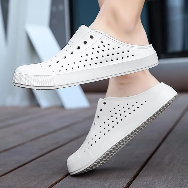 Male Women's Clog Garden Shoes Mesh Slippers Sandals Lightweight Sliding Outdoor Walking Slippers Men and Women Summer Summer Beach Shoes