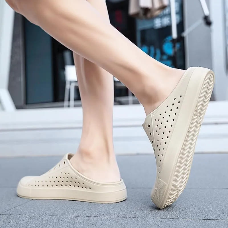 Male Women's Clog Garden Shoes Mesh Slippers Sandals Lightweight Sliding Outdoor Walking Slippers Men and Women Summer Summer Beach Shoes
