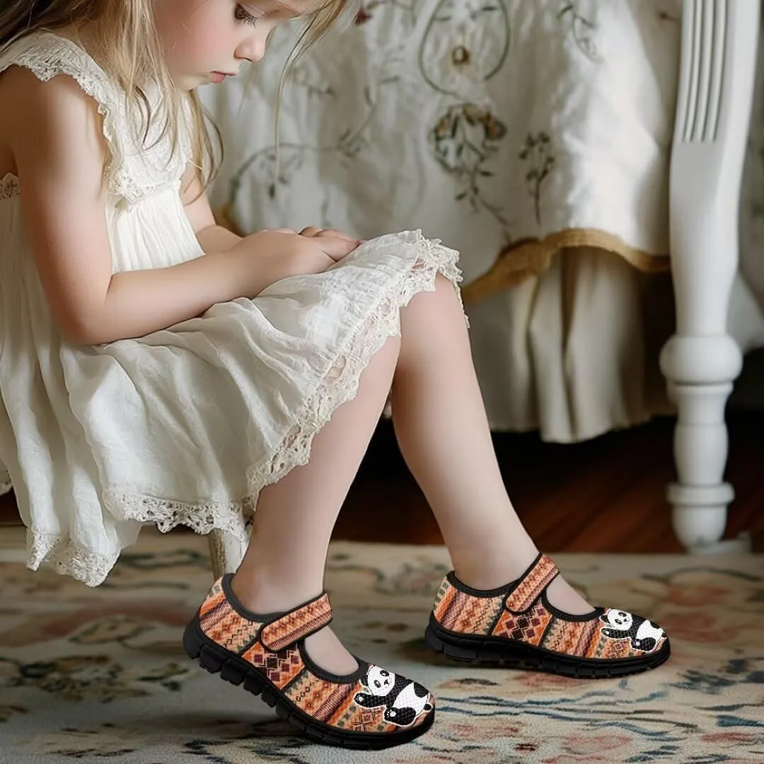 Mary Jane Shoes for Girls Casual School Flats Shoes Toddler Anti-Skid Magic Sticker Sneaker