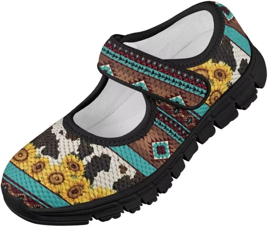 Mary Jane Shoes for Girls Casual School Flats Shoes Toddler Anti-Skid Magic Sticker Sneaker