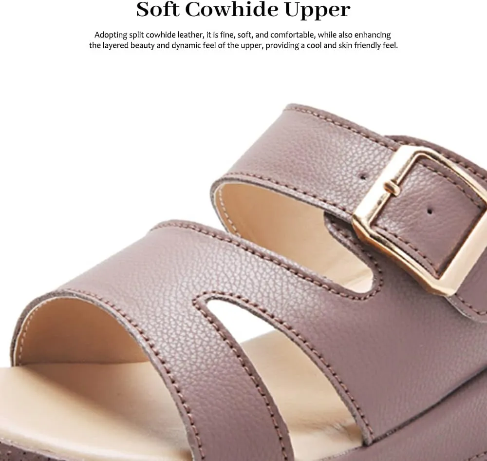 Maylrvjv Women's Sandals Summer Beach Platform Wedge Sandals Simple Comfortable Daily Commuting Work Slides Sandal