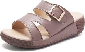 Maylrvjv Women's Sandals Summer Beach Platform Wedge Sandals Simple Comfortable Daily Commuting Work Slides Sandal