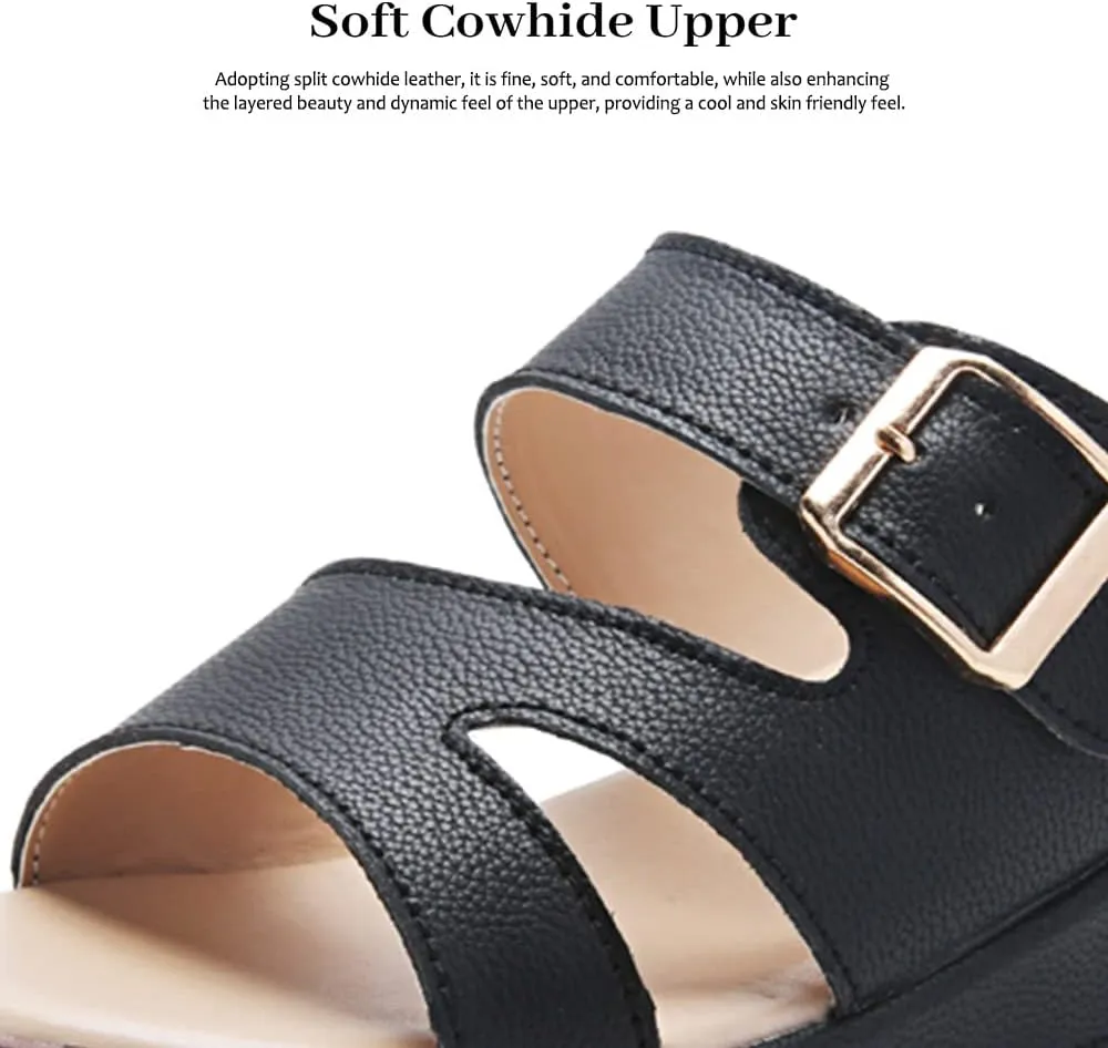 Maylrvjv Women's Sandals Summer Beach Platform Wedge Sandals Simple Comfortable Daily Commuting Work Slides Sandal