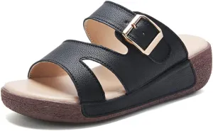 Maylrvjv Women's Sandals Summer Beach Platform Wedge Sandals Simple Comfortable Daily Commuting Work Slides Sandal