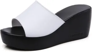 Maylrvjv Women's Sandals Summer Beach Platform Wedge Sandals Simple Comfortable Daily Commuting Work Slides Sandal