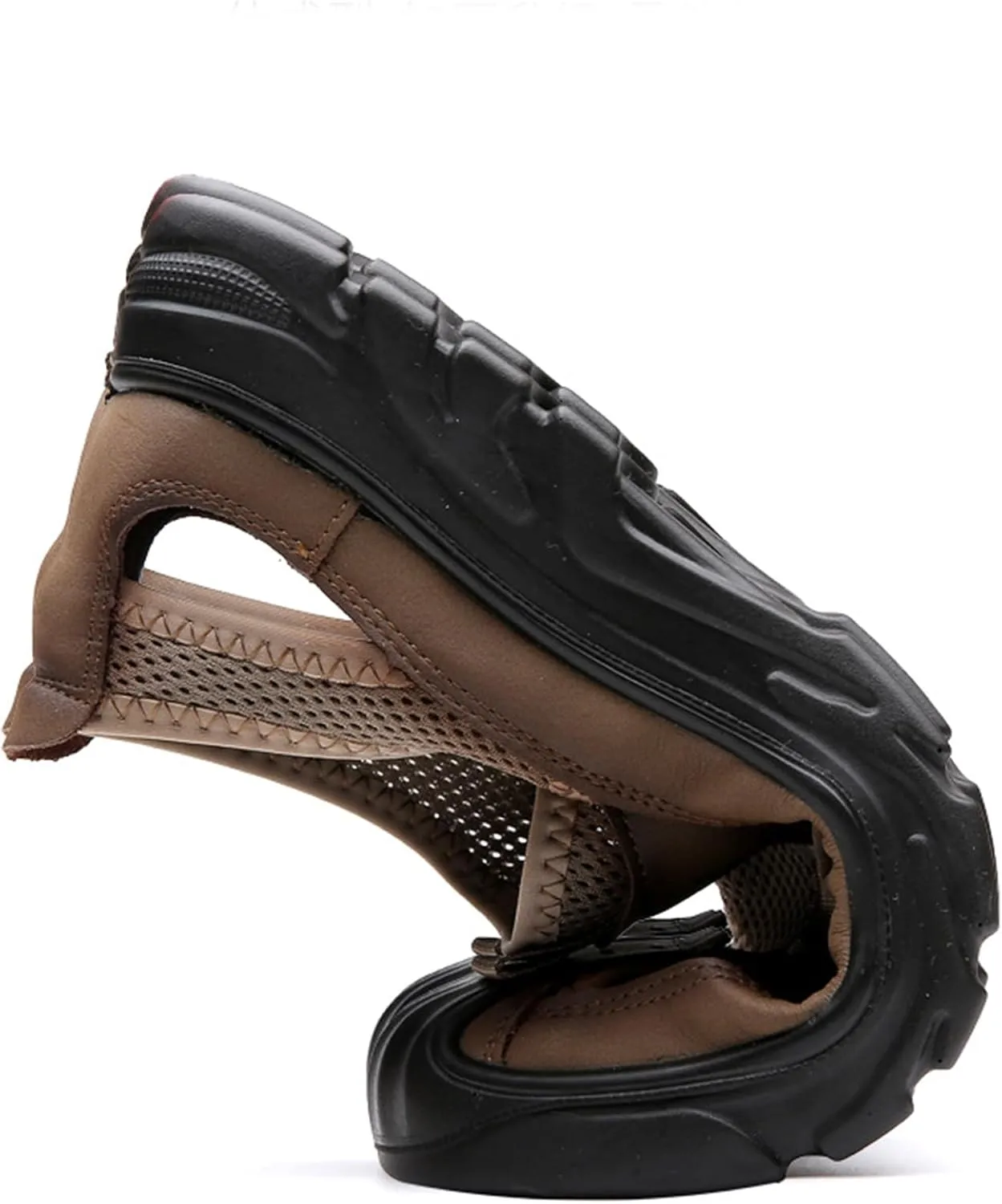 Men'S Casual Closed-Toe Hollow Out Beach Sandals,Breathable Mesh Slip-On Hiking Wading Sandals,For Outdoor Athletic Summer Lightweight Walking Shoes