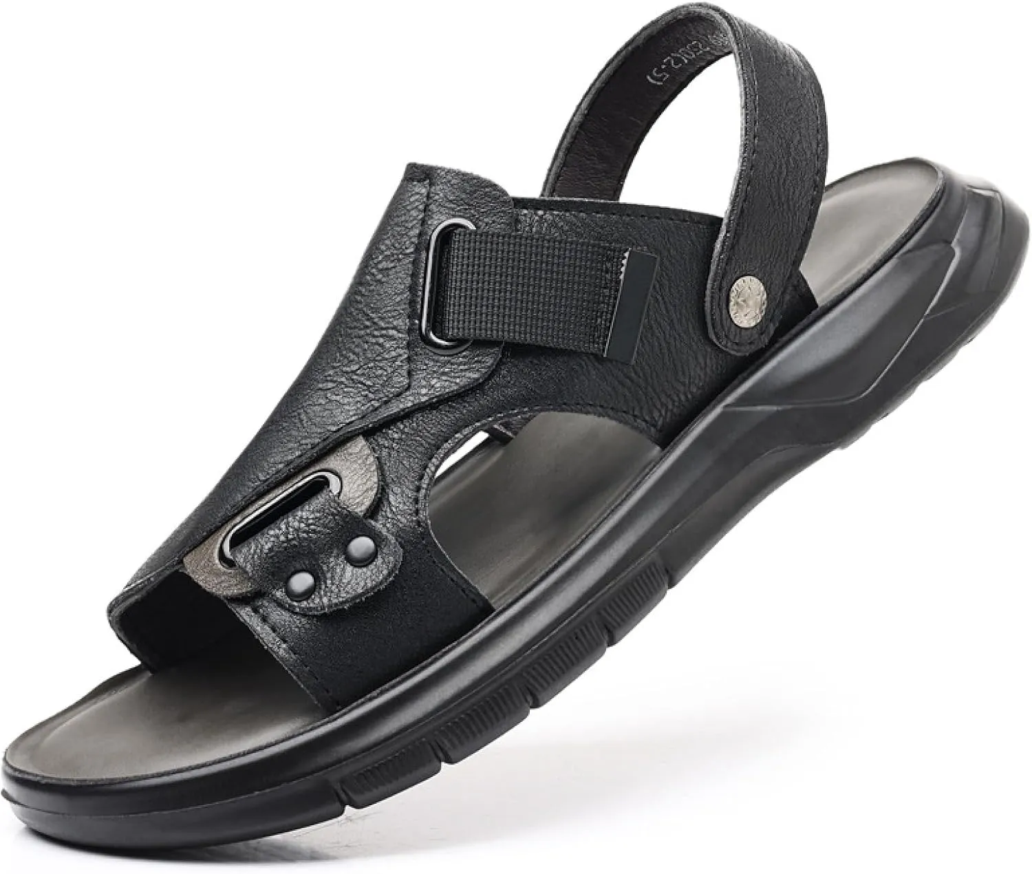 Men'S Casual Two Uses Flat Slide Sandal Summer Comfor Open Toe Slip-On Ankle Straps Soft Bottom Beach Sandals Indoor and Outdoor Non-Slip Water Stream-Treakking Shoes