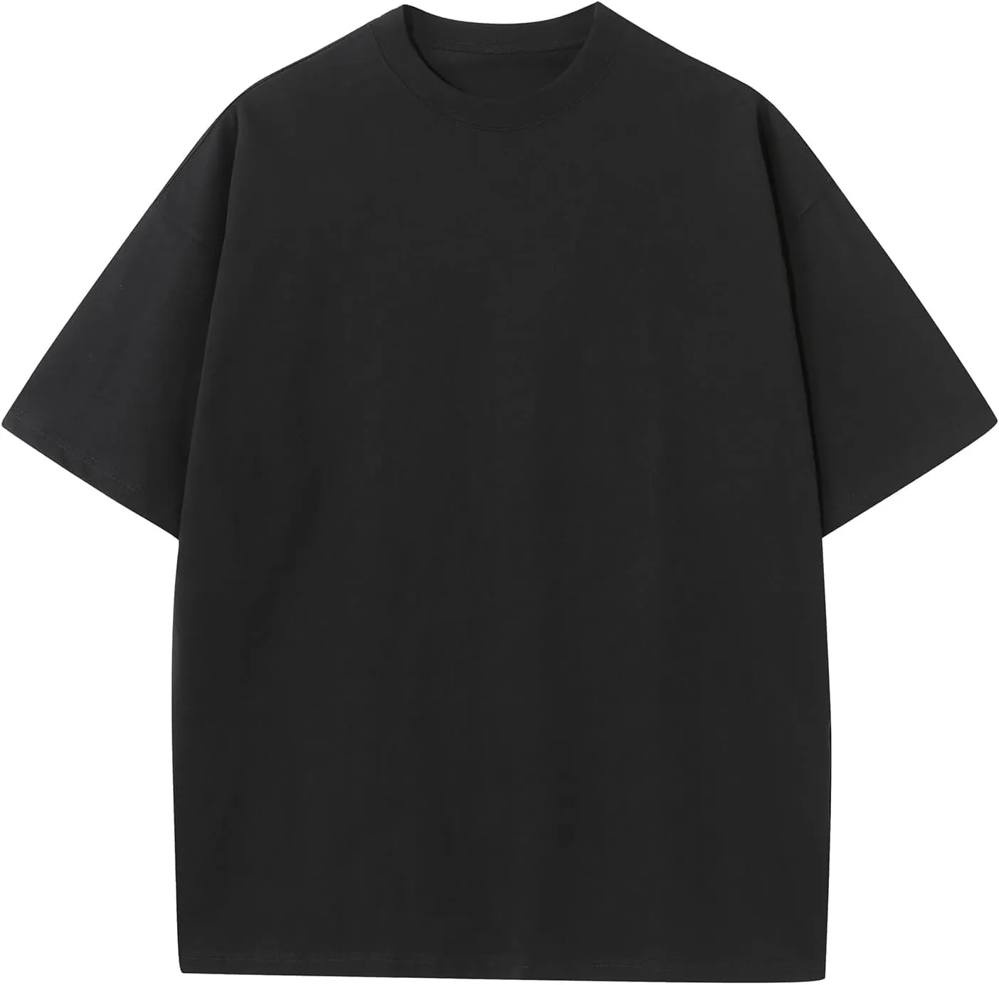 Men's Cotton T-Shirts Oversized Unisex Short Sleeve Crew Neck Loose Basic Tops Solid Athletic Tee