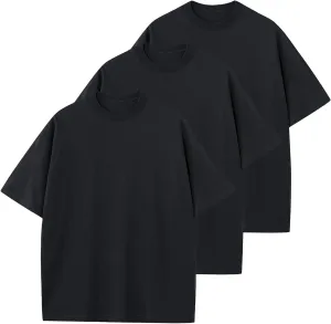 Men's Cotton T-Shirts Oversized Unisex Short Sleeve Crew Neck Loose Basic Tops Solid Athletic Tee