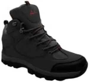 Men’s Grey and Red Waterproof Hiking Boots with High Ankle Support