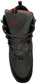 Men’s Grey and Red Waterproof Hiking Boots with High Ankle Support