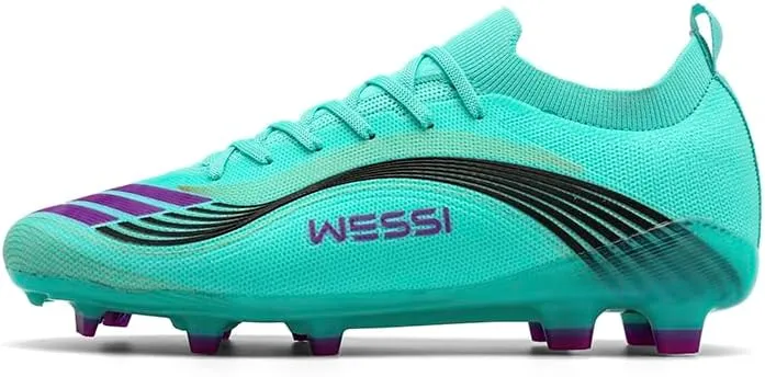 Men's Soccer Shoes Cleats Professional Low-Top Non-Slip Spikes Lace-Up Breathable Athletic Football Boots for Outdoor Indoor TF/AG/FG
