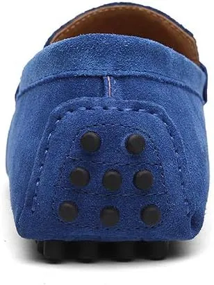 Men's Suede Leather Penny Loafers, Casual Driving Moccasins, Slip-On Boat Shoes,Big Sizes