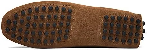 Men's Suede Leather Penny Loafers, Casual Driving Moccasins, Slip-On Boat Shoes,Big Sizes