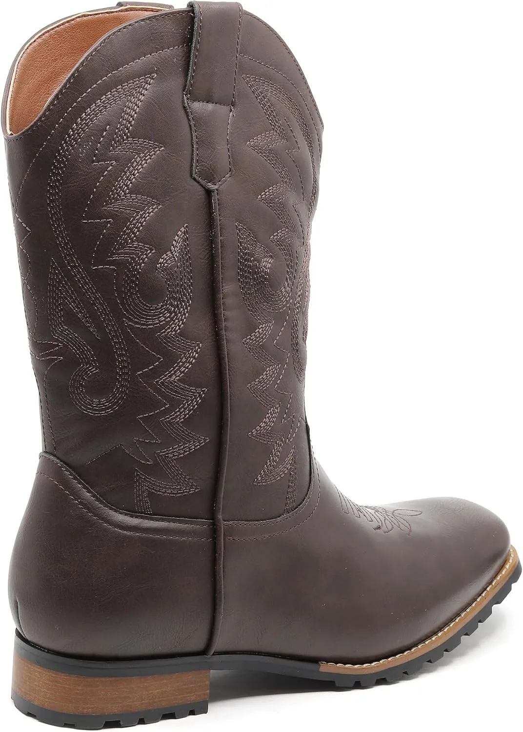 Metrocharm Men's Cowboy Western Embroidered Square Toe Boots WESTERN-03