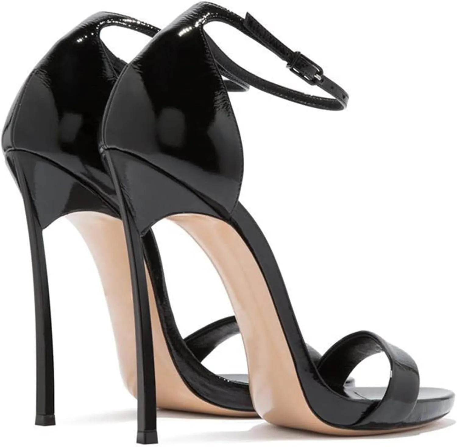 MILDSEVEN Women's Fashion Sandals, Large Size Metal Stilettos, Sexy High Heel for Fashion Show Catwalk Party
