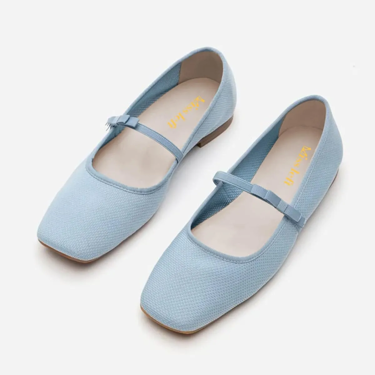 miss left Women Lovely Single Elastic Strap Flat Mary Janes Square Toe Comfortable Office Party Dress Shoes Size 4-16 US