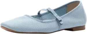 miss left Women Lovely Single Elastic Strap Flat Mary Janes Square Toe Comfortable Office Party Dress Shoes Size 4-16 US
