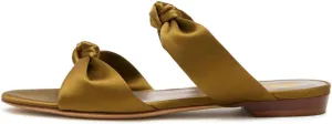 miss left Women Trendy Open Round Toe Two Knotted Straps Mules Comfortable Slip on Summer Casual Flat Sandals Size 4-16 US