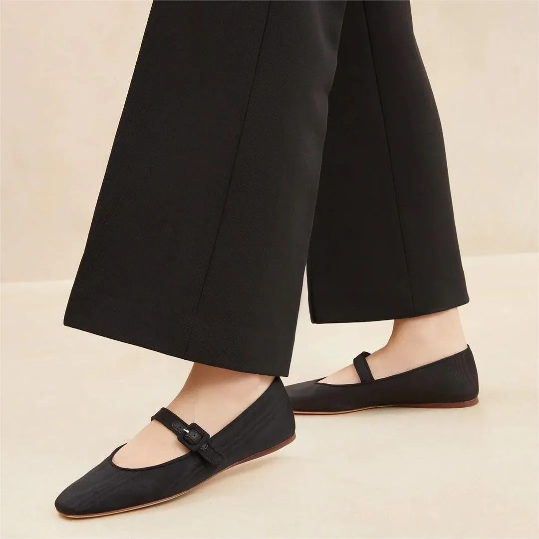 miss left Women's Comfort Buckle Strap Mary Janes Classic Closed Round Toe Ballet Flats Slip On Cozy Casual Dance Shoes Size 4-16 US