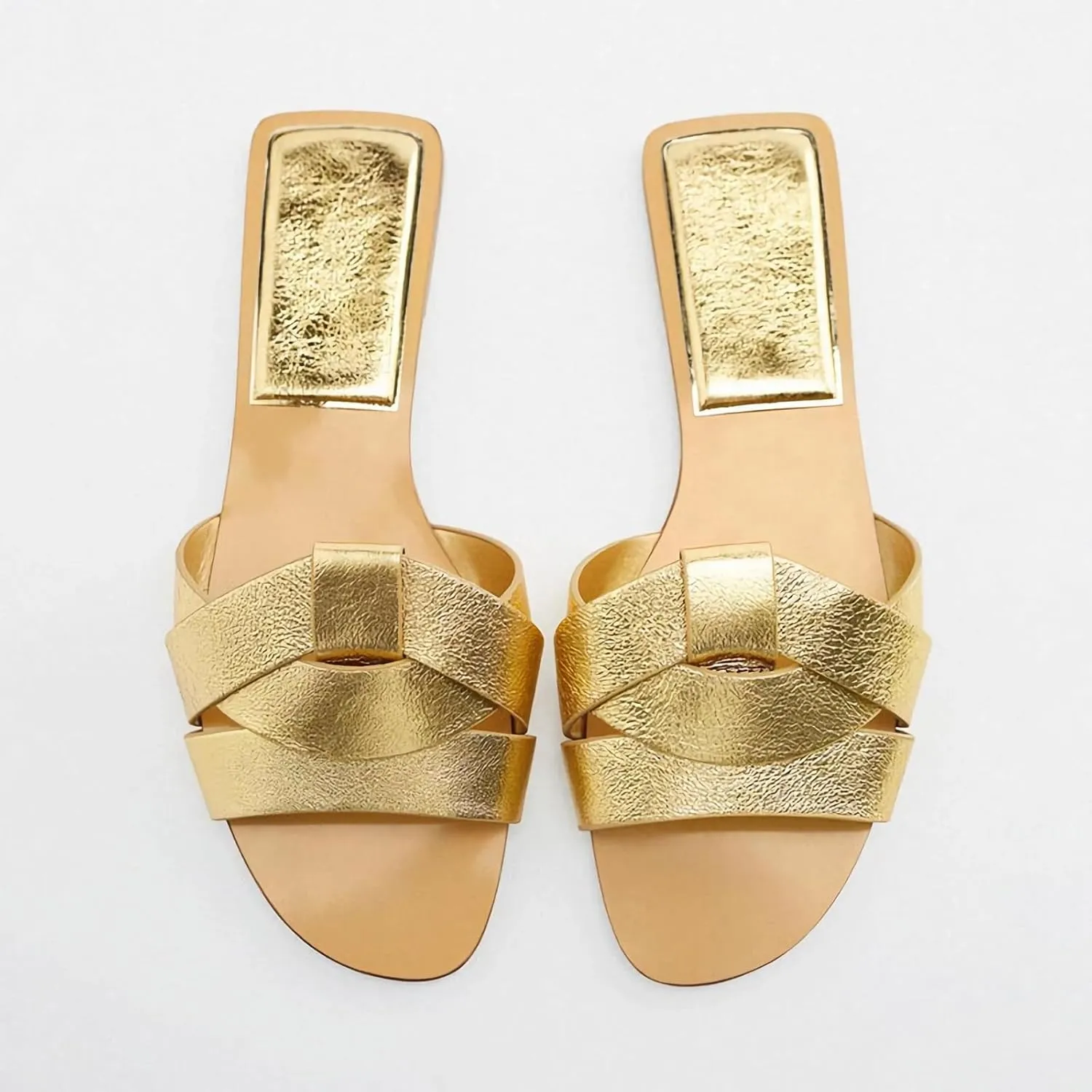 MissHeel Braided Soft Padded Sandals Single Band Flats