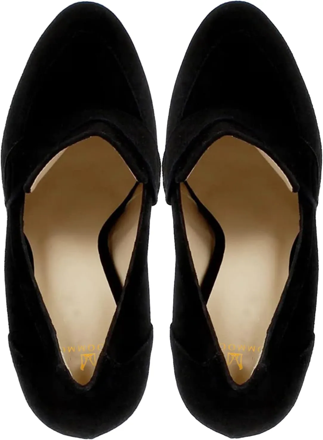 MOOMMO Women Chunky Block Heel Pumps Round Closed Toe Slip On Oxford Loafers Shoes High Heels Snakeskin Work Pump Suede Loafer for Office Ladies Classic Formal Business Professional 4-13 M US