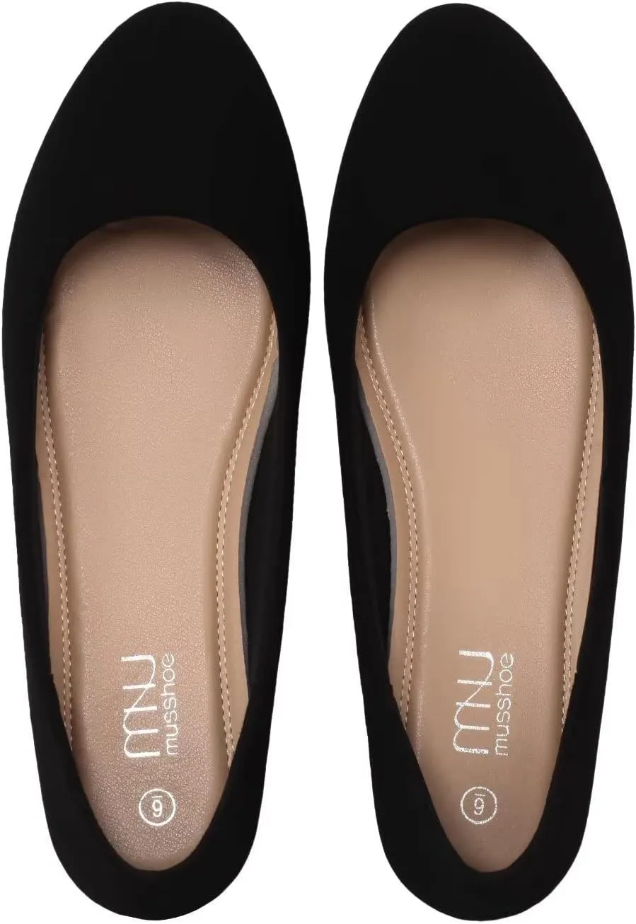 MUSSHOE Flats Shoes Women Pointed Toe Basic Womens Flats