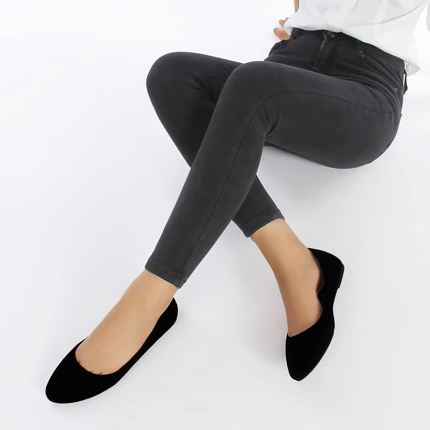 MUSSHOE Flats Shoes Women Pointed Toe Basic Womens Flats